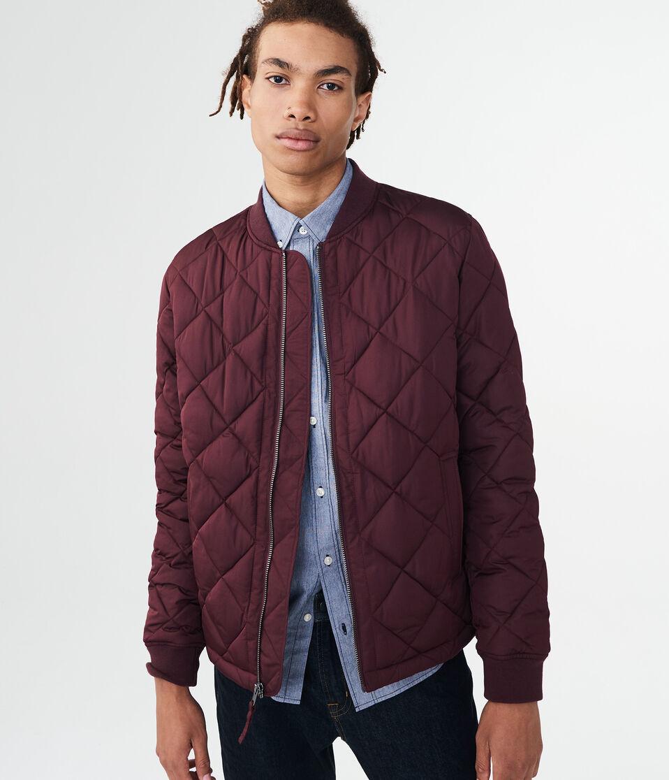 Aéropostale Diamond-Quilted Bomber Jacket Dark Burgundy