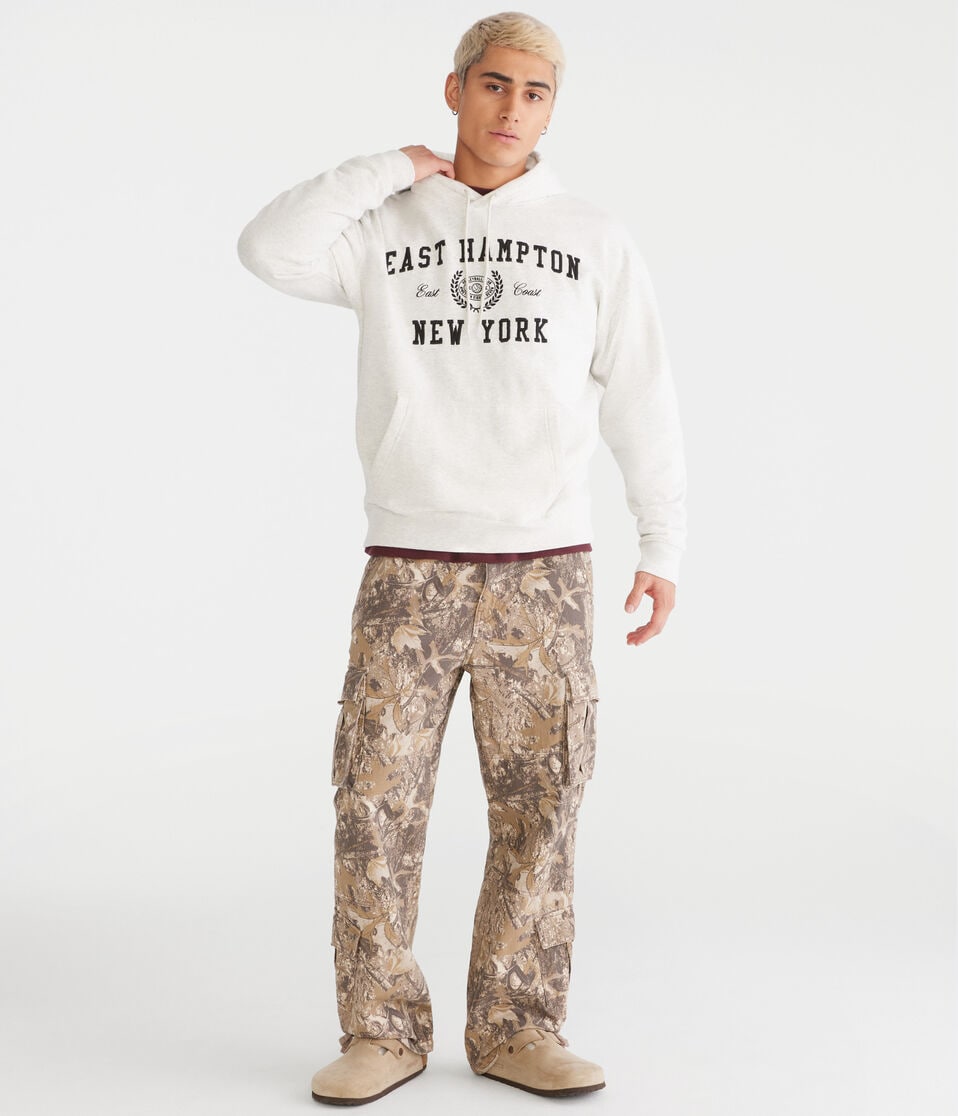 Aéropostale East Hampton New York Pullover Hoodie Lightest Heather Grey