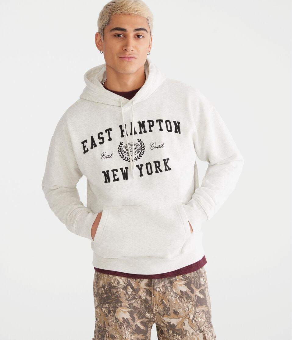 aéropostale East Hampton New York Pullover Hoodie lightest heather grey
