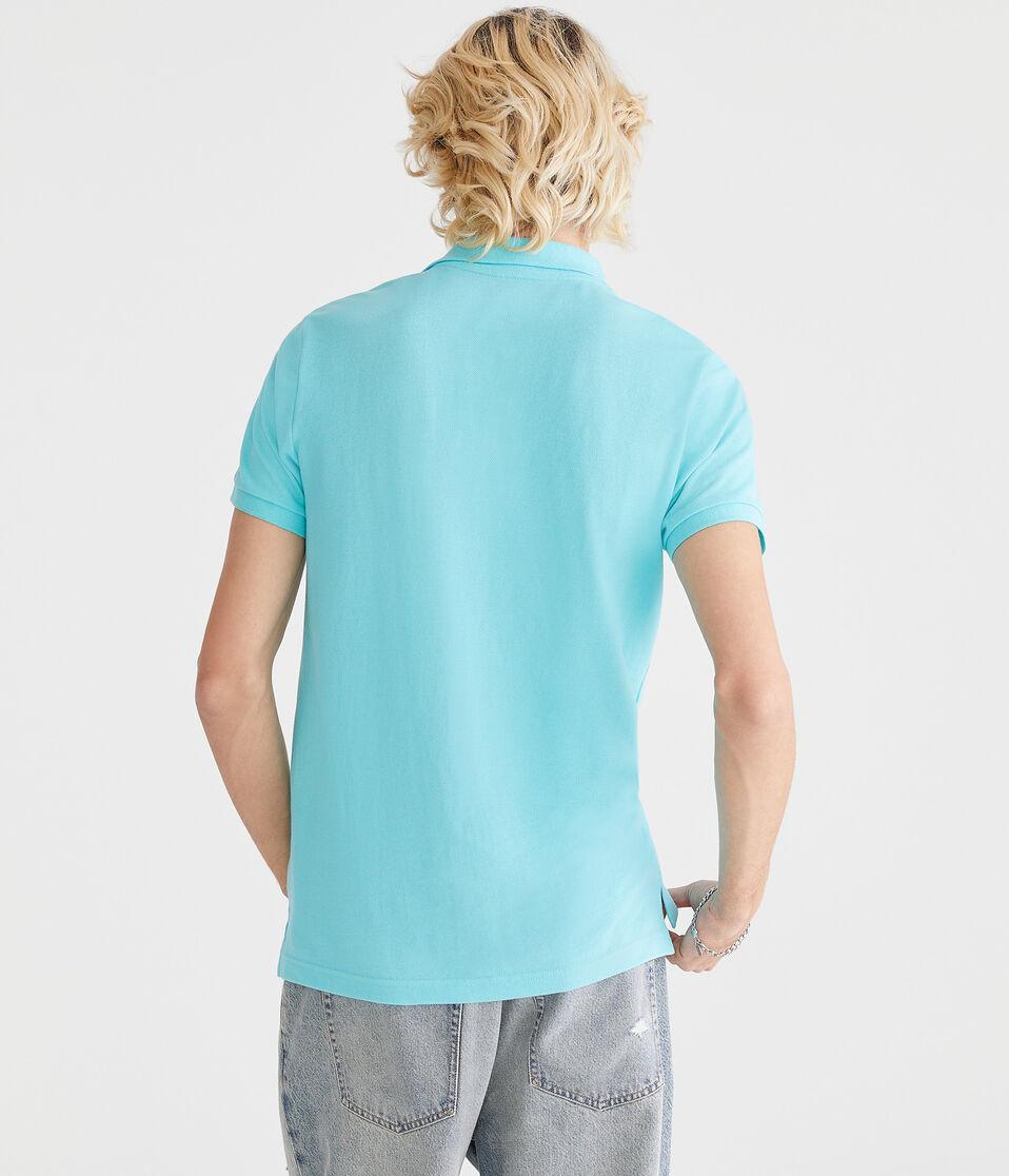 Aéropostale Eco A87 Logo Piqué Polo Turquoise Delight
