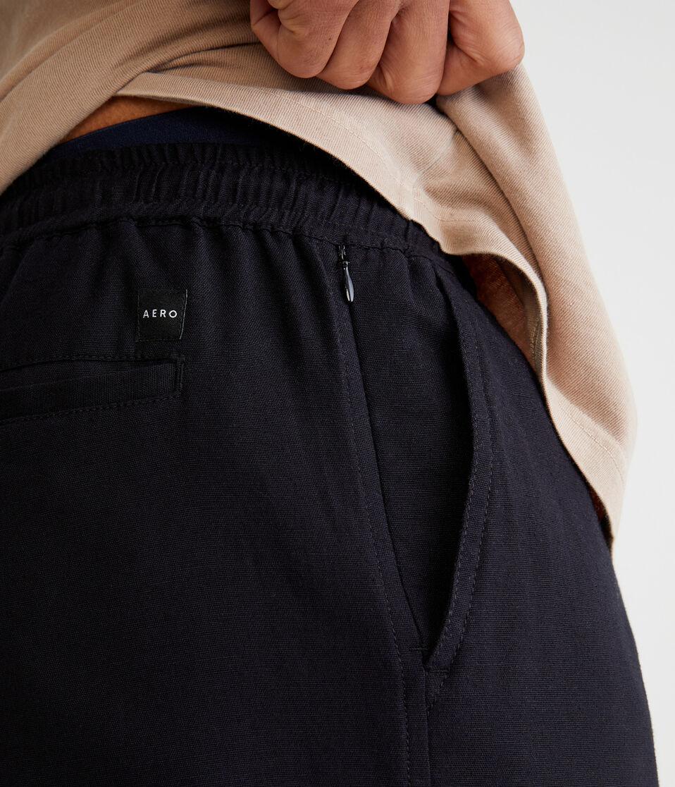 Aéropostale Embroidered Floral Linen Shorts 7" Black Fox