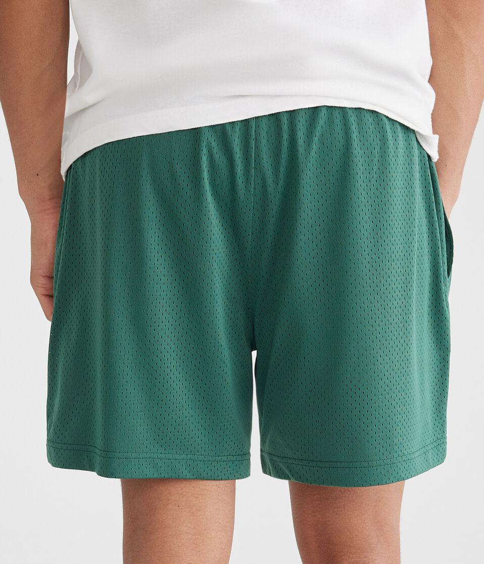 Aéropostale Embroidered Floral Mesh Shorts 6" Smoke Pine