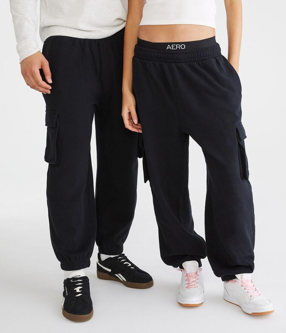 aéropostale Essentials Washed Cargo Joggers black fox