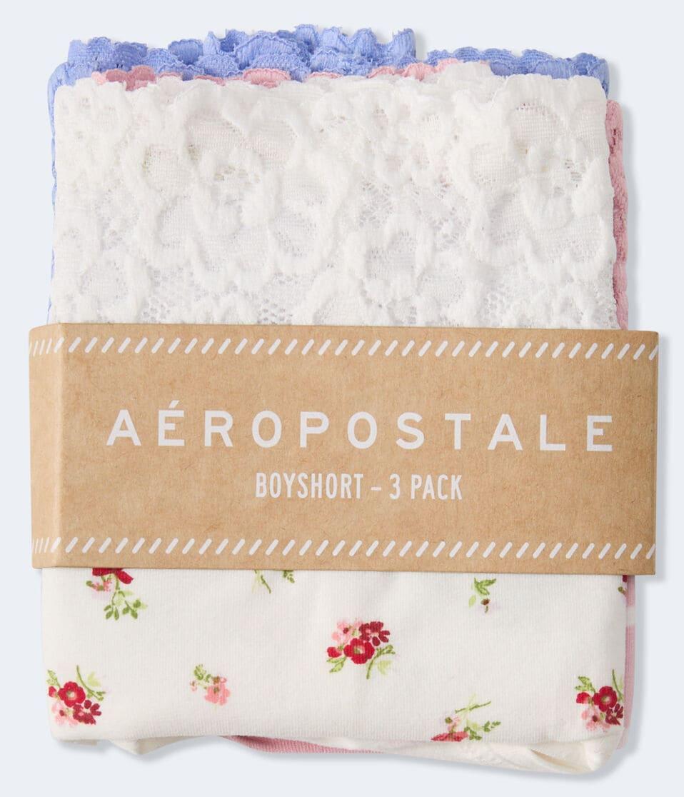 Aéropostale Fashion Lace-Trim Boyshort 3-Pack Multi
