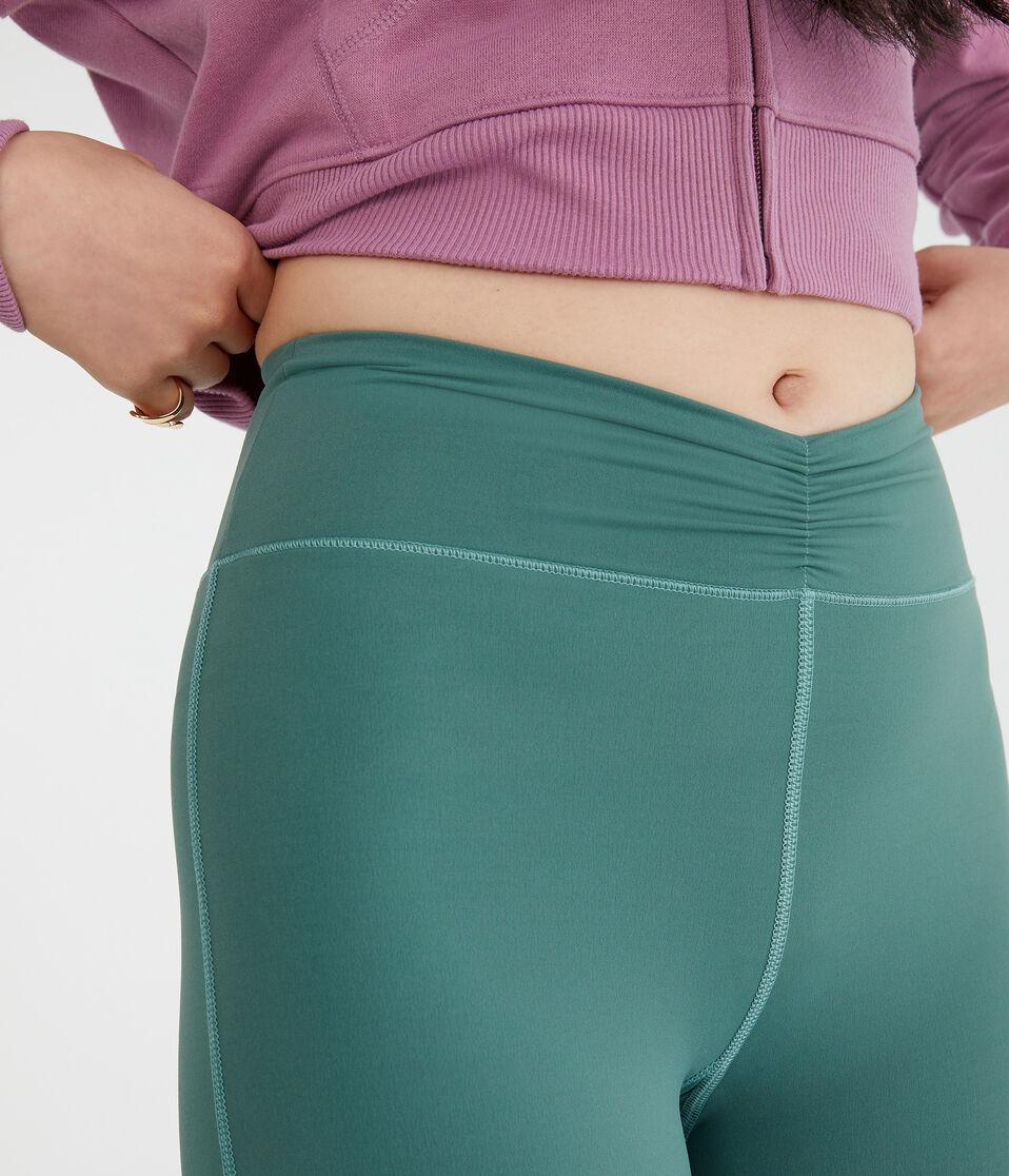 Aéropostale Flare Air Soft High-Rise Cinch Leggings Deep Lichen Green