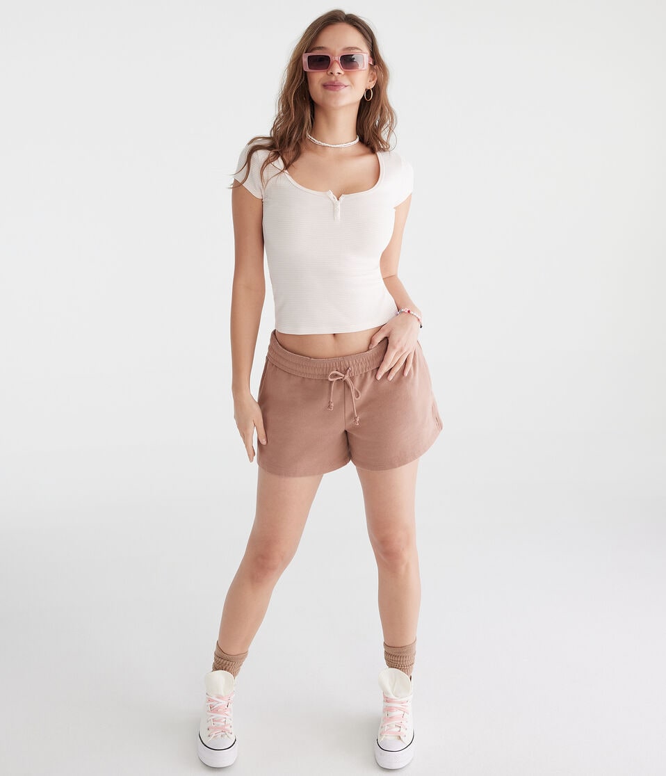 Aéropostale Fleece Slouchy Shorts Polished Mahogany