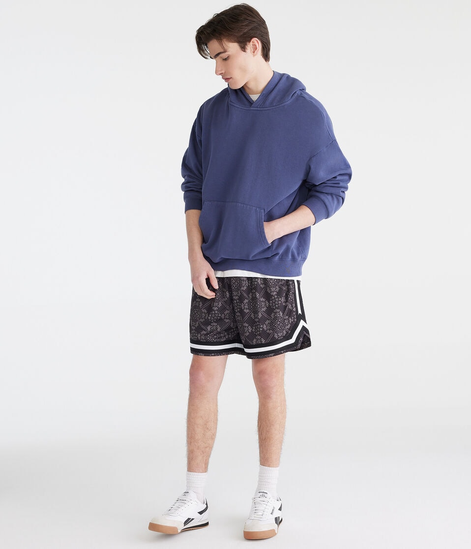 Aéropostale Floral Diamond Print Mesh Shorts 6" Hematite