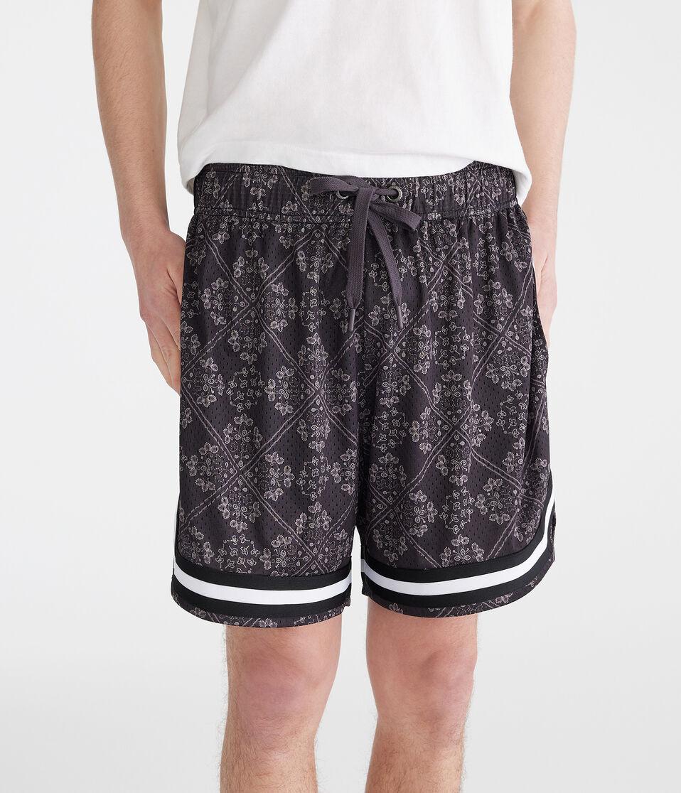 aéropostale Floral Diamond Print Mesh Shorts 6" hematite