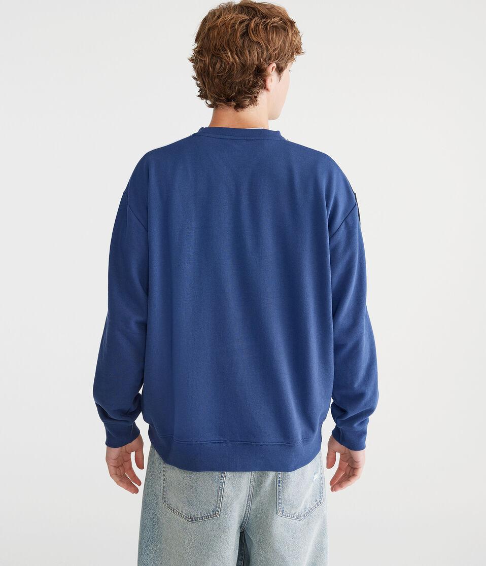 Aéropostale Ford Colorblocked Crew Sweatshirt Pagoda Blue
