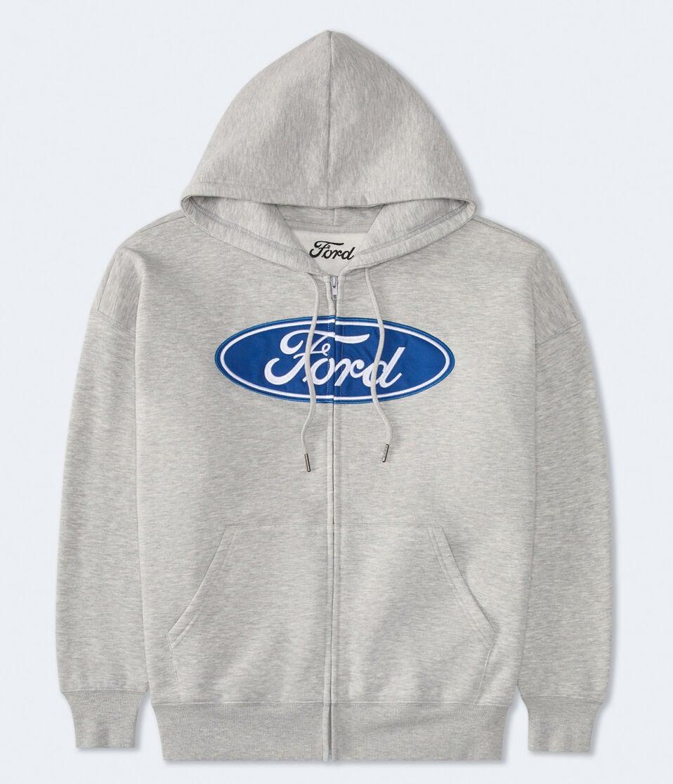 Aéropostale Ford Mustang Boss 302 Full-Zip Hoodie Light Heather Grey