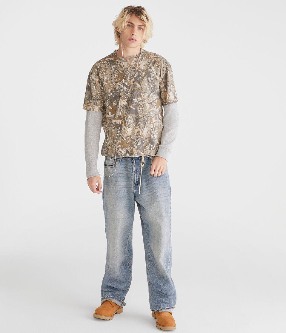 Aéropostale Forest Camo Boxy Fit Graphic Tee Garland