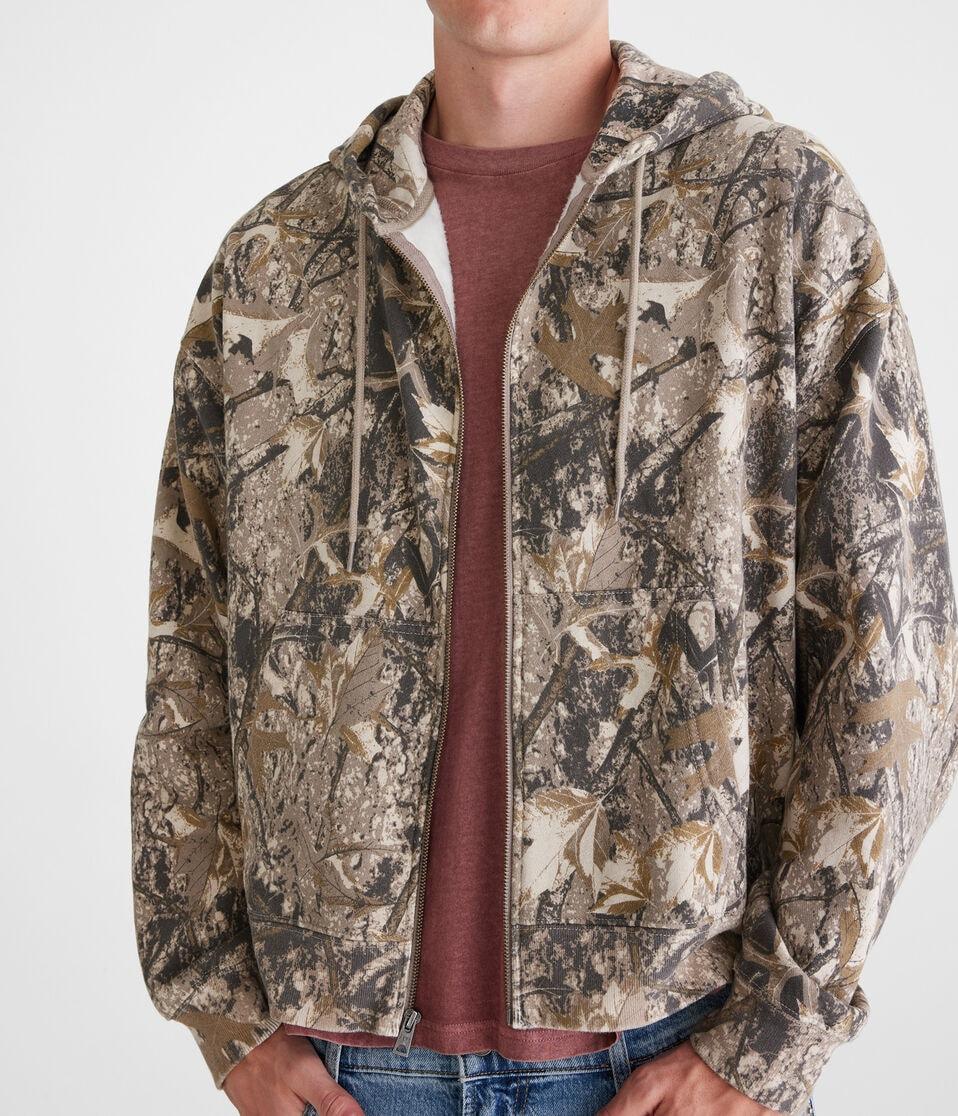 Aéropostale Forest Camo Boxy Full-Zip Hoodie Garland