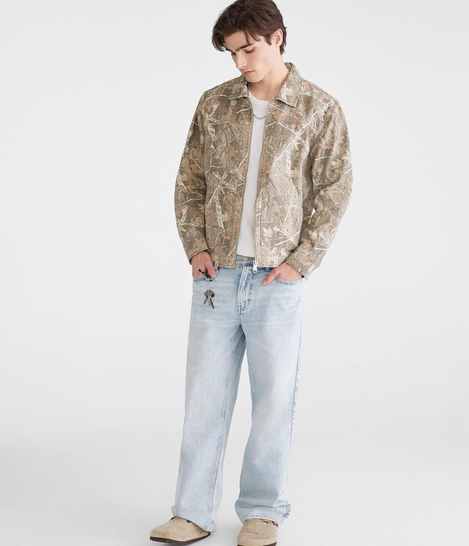 Aéropostale Forest Camo Canvas Mechanic Jacket Frosted Almond