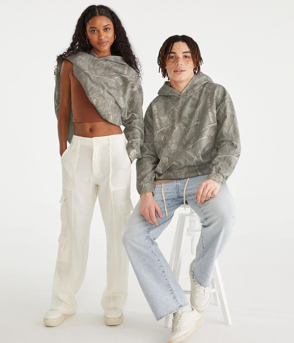 Aéropostale Forest Camo Essentials Pullover Hoodie Cream