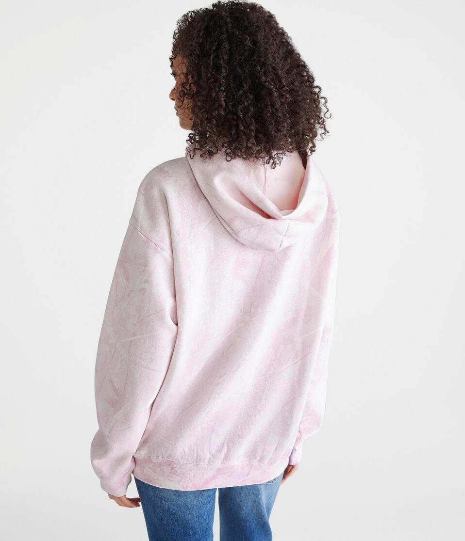 Aéropostale Forest Camo Oversized Pullover Hoodie Peach Whip