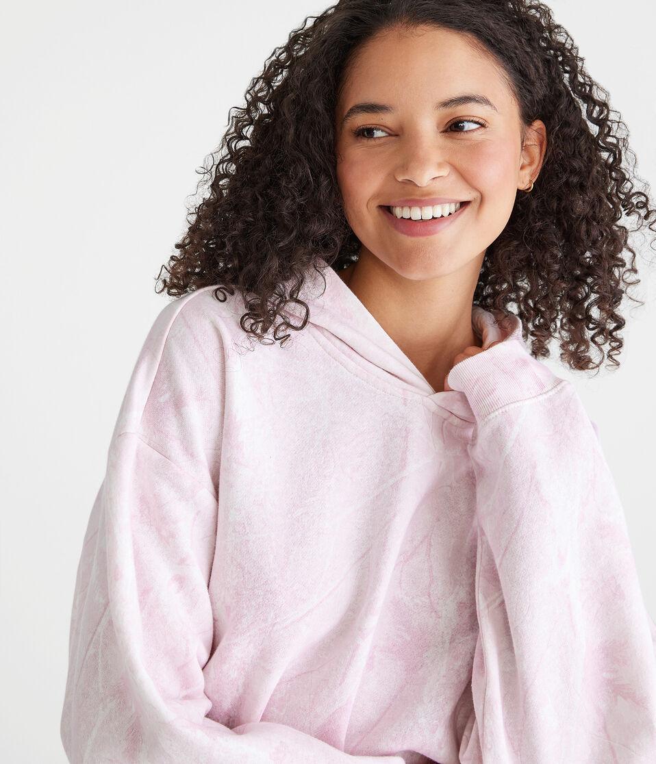 Aéropostale Forest Camo Oversized Pullover Hoodie Peach Whip
