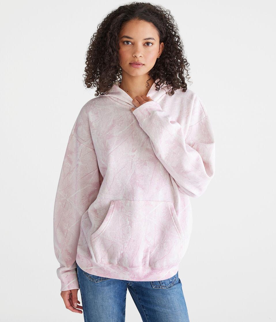 aéropostale Forest Camo Oversized Pullover Hoodie peach whip