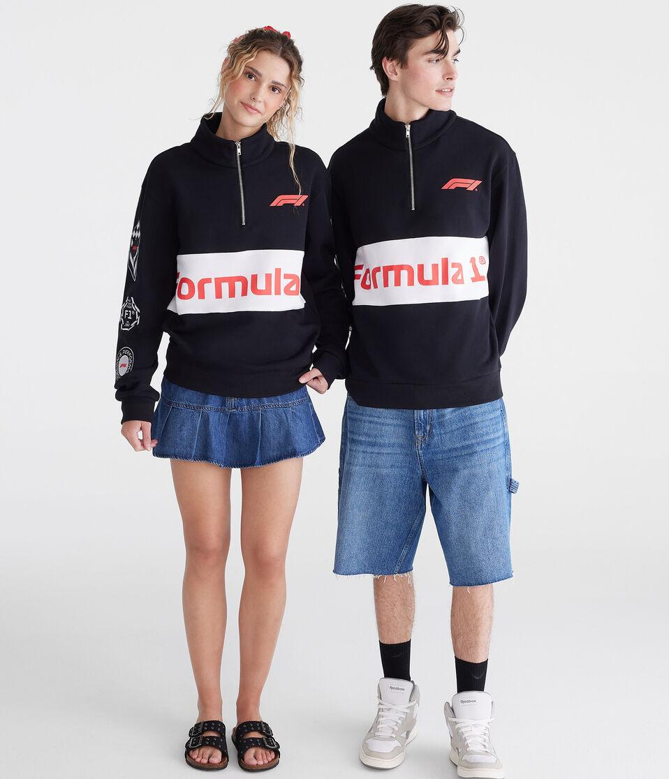 Aéropostale Formula 1® Colorblocked Quarter-Zip Sweatshirt Black