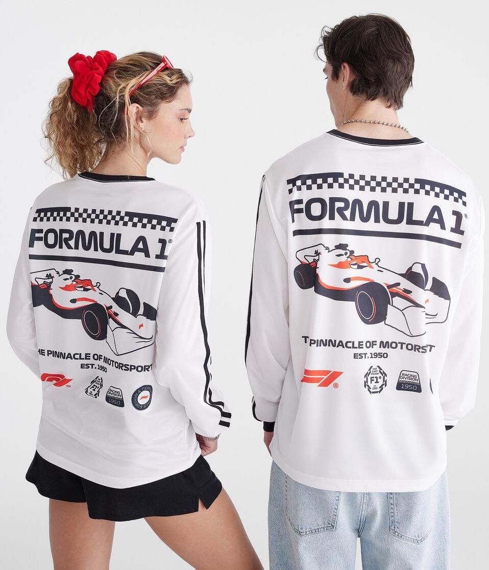 Aéropostale Formula 1® Long Sleeve Mesh Graphic Tee White