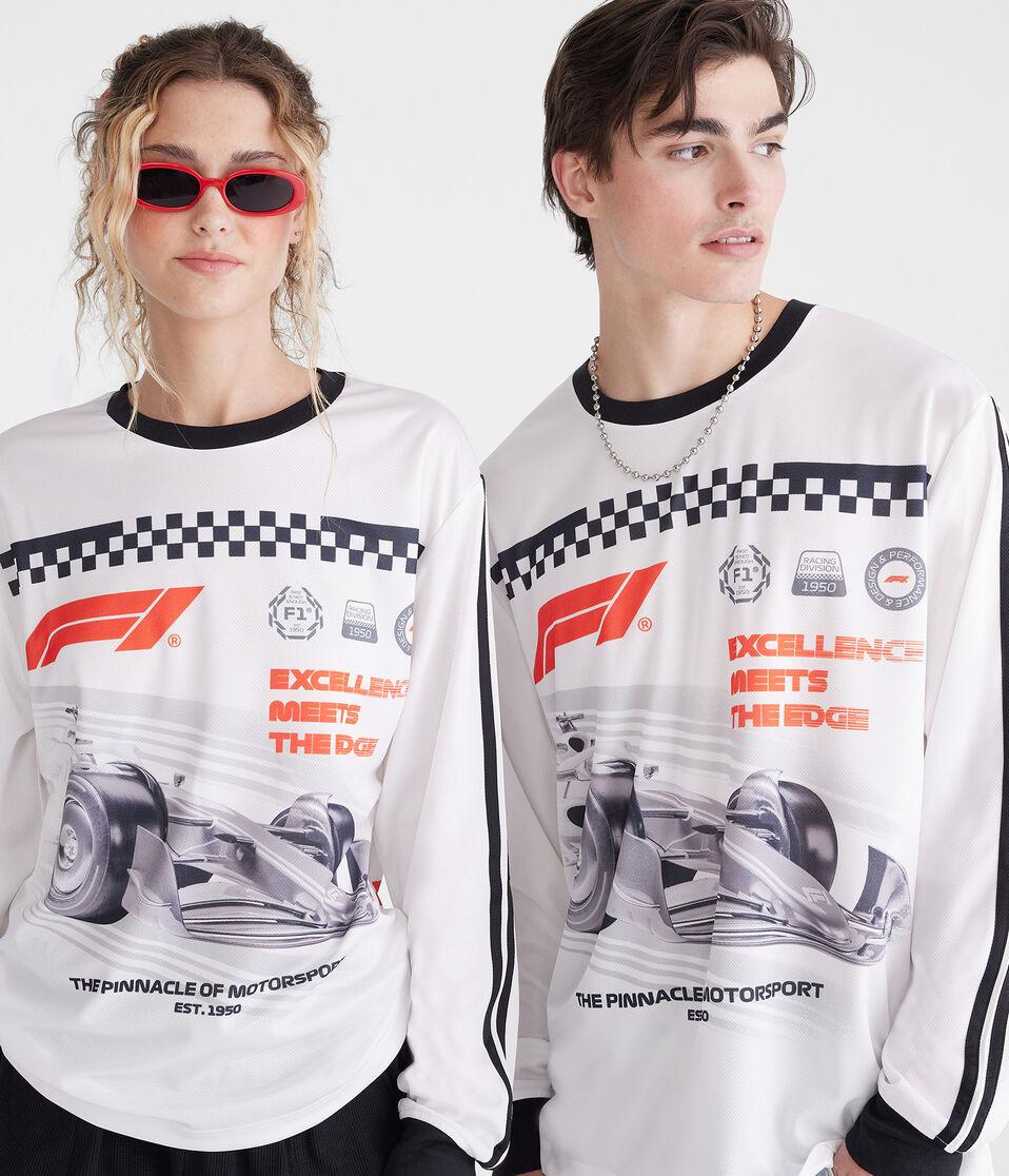 Aéropostale Formula 1® Long Sleeve Mesh Graphic Tee White