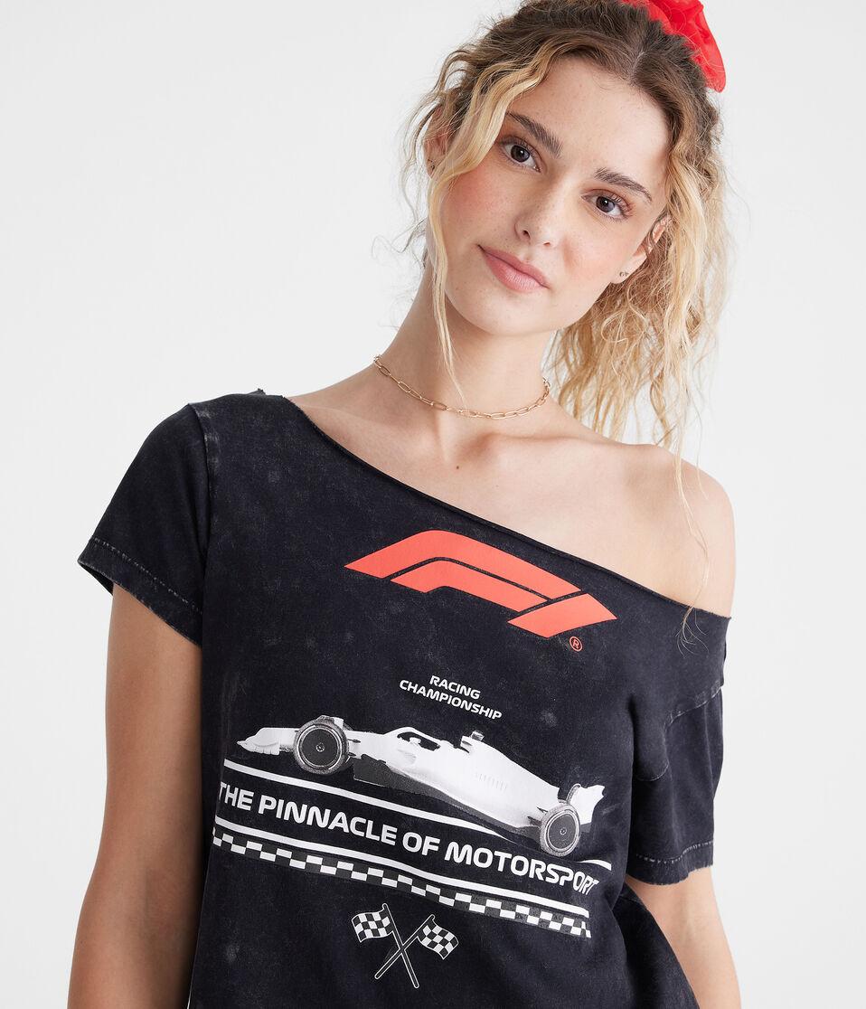 aéropostale Formula 1® Racing Championship Off-The-Shoulder Graphic Tee black fox