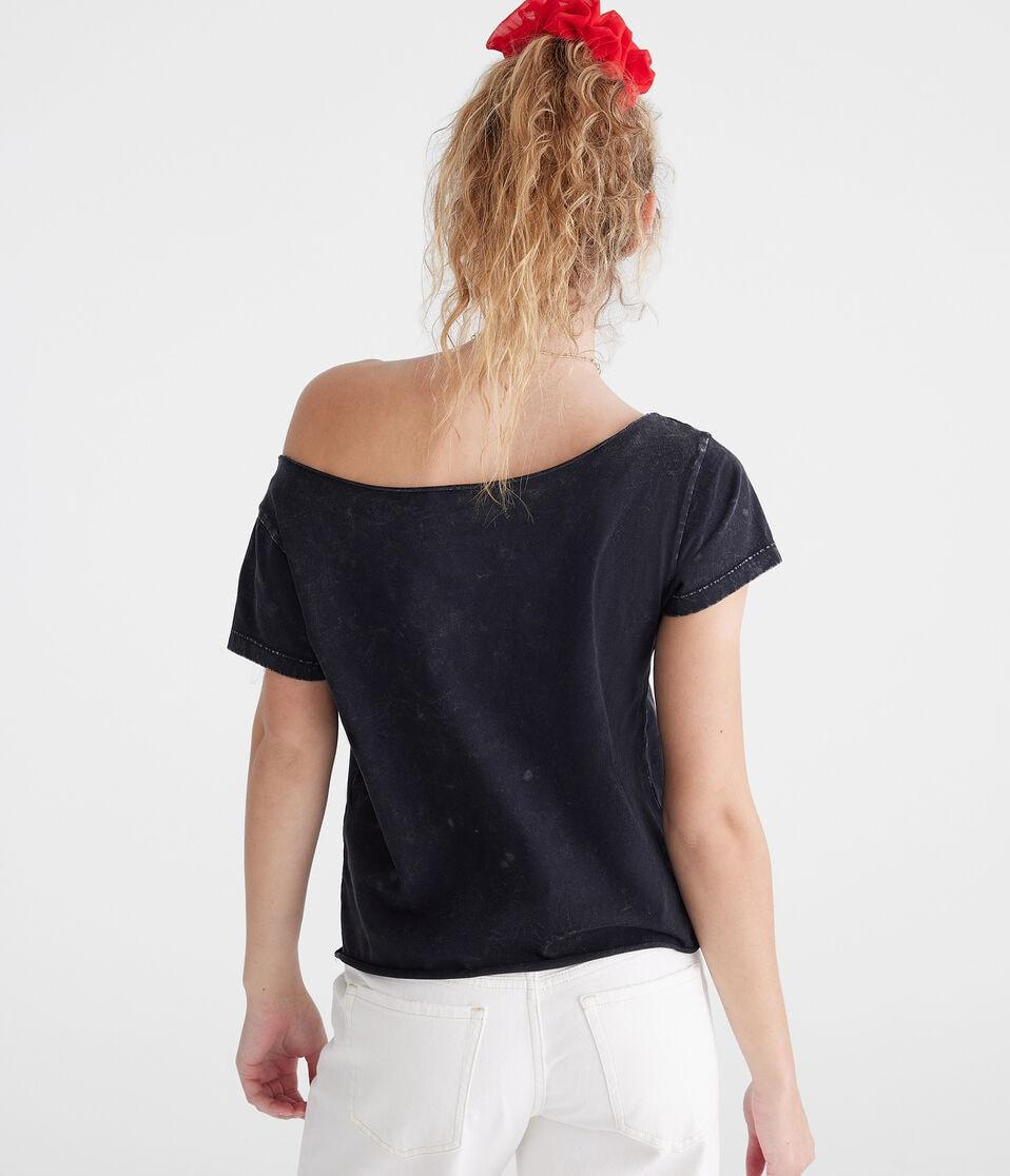 Aéropostale Formula 1® Racing Championship Off-The-Shoulder Graphic Tee Black Fox