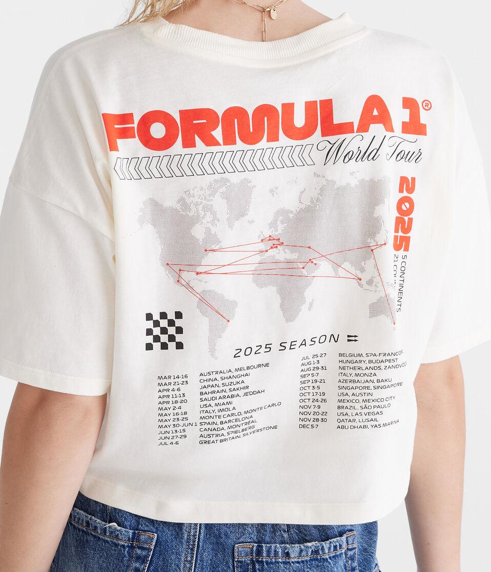 Aéropostale Formula 1® World Tour 2025 Cropped Graphic Tee Cream