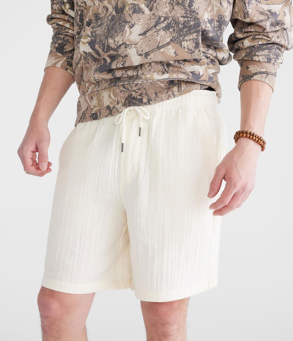 aéropostale Gauze All Day Jogger Shorts 7" stark white