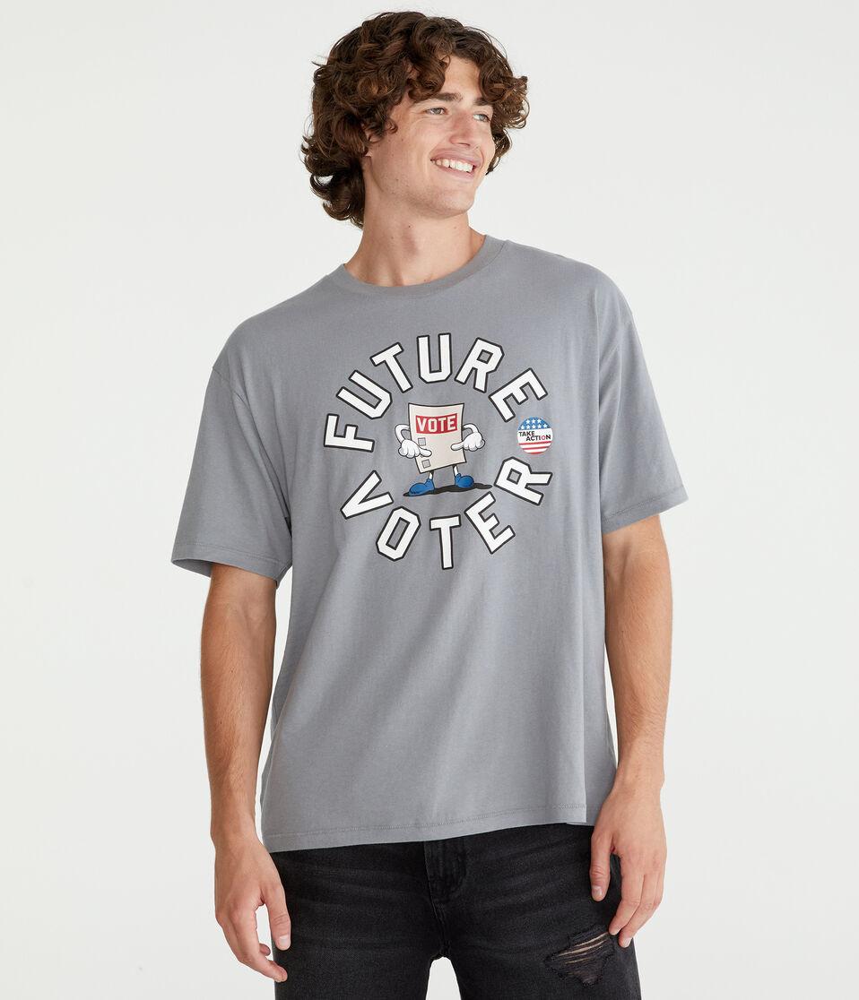 aéropostale GLOBAL CITIZEN® Future Voter Graphic Tee dark chocolate