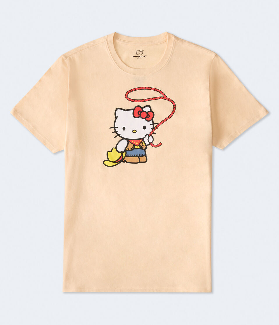 aéropostale Hello Kitty Cowgirl Relaxed Graphic Tee beige