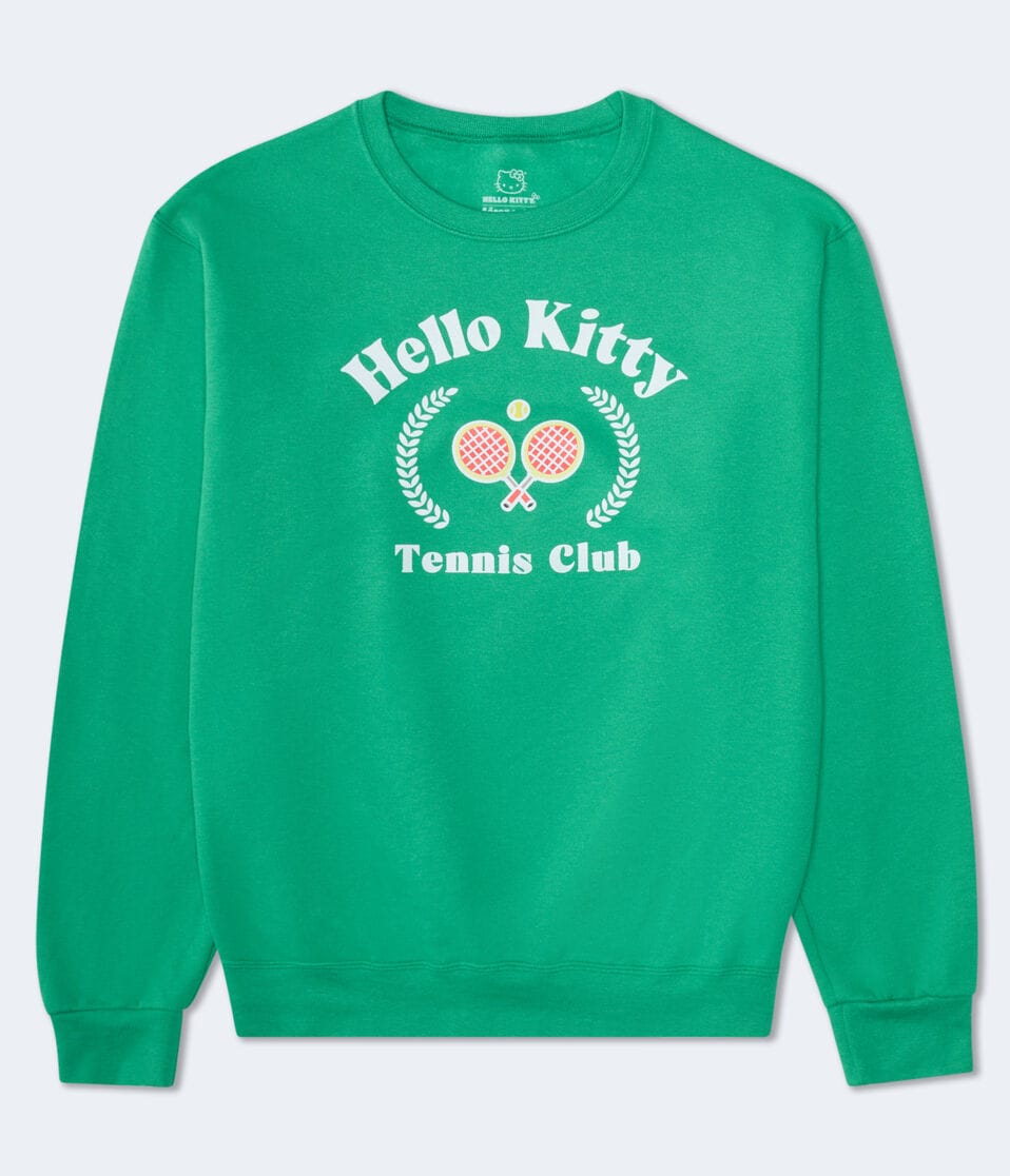 Aéropostale Hello Kitty Tennis Club Crew Sweatshirt Green