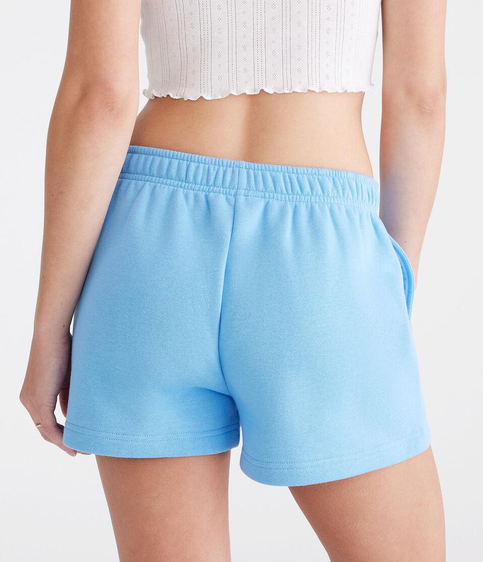 Aéropostale Hibiscus Flower High-Rise Fleece Shorts Blue