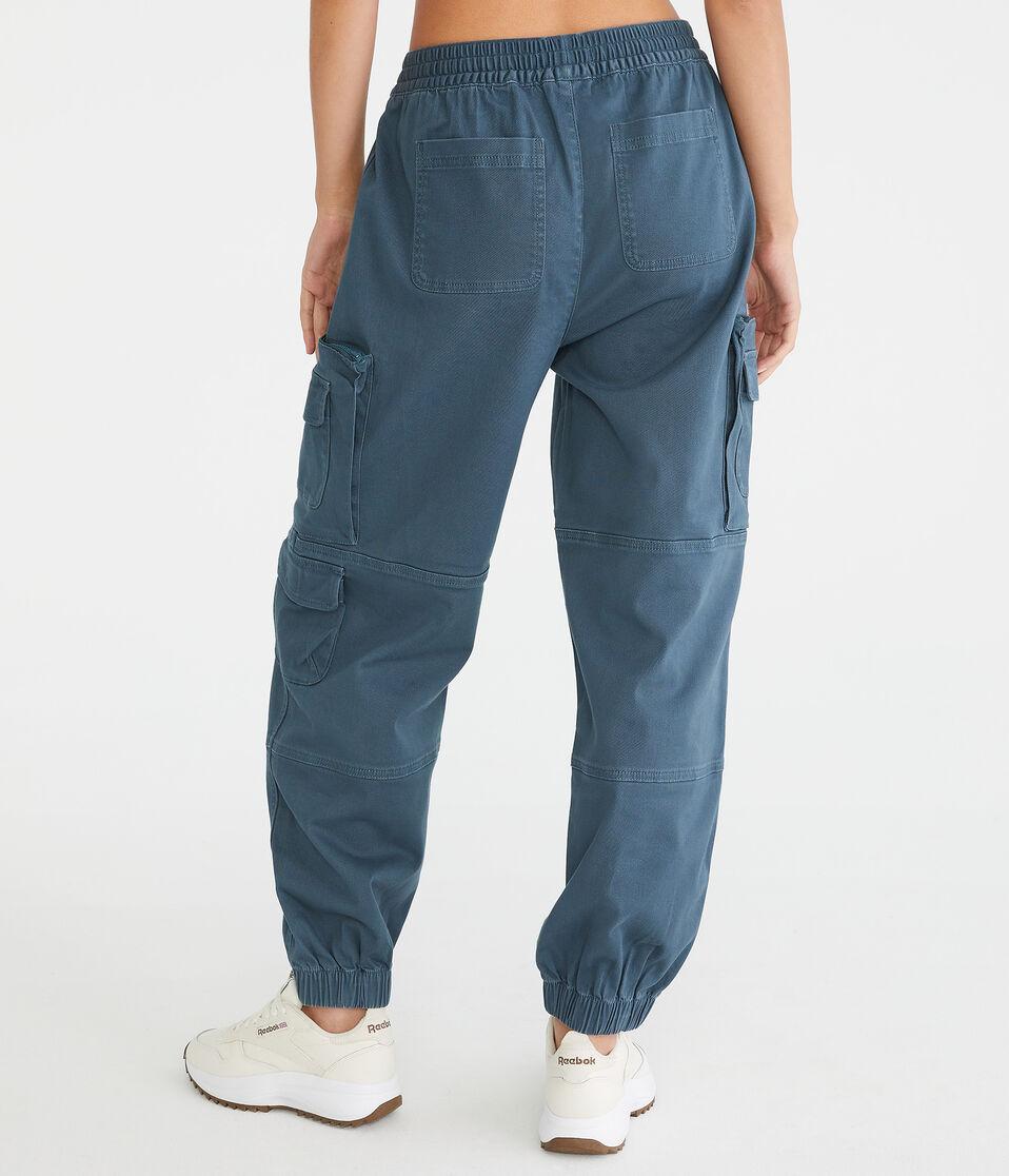 Aéropostale High-Rise Twill Cargo Joggers Tucson Teal