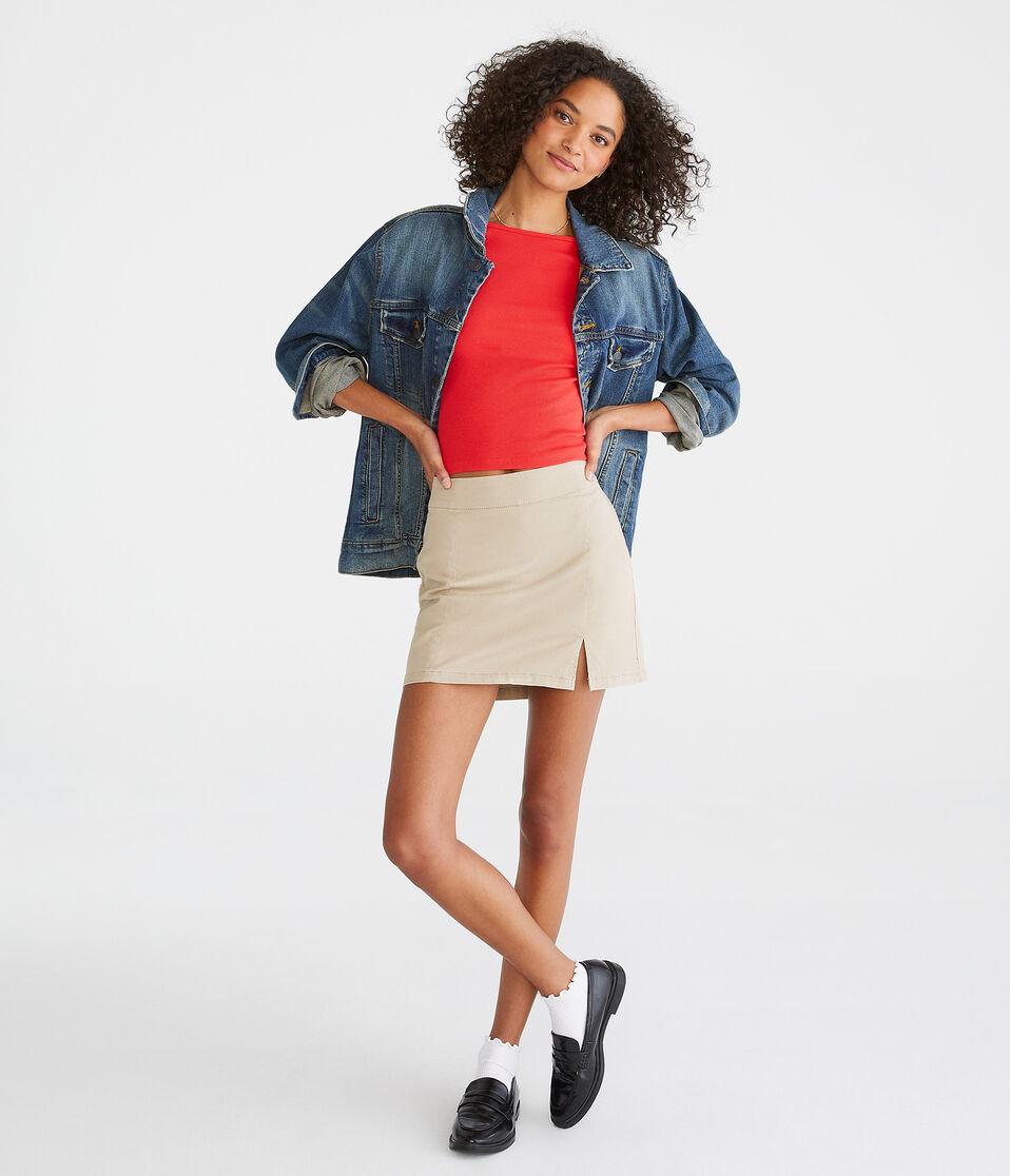 Aéropostale High-Waisted 15" Uniform Skirt Summer Tan