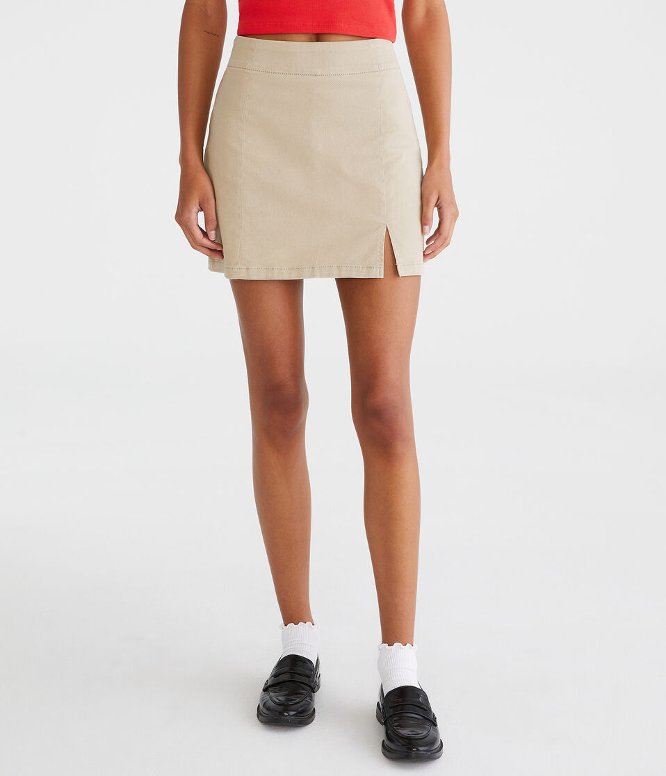 aéropostale High-Waisted 15" Uniform Skirt summer tan