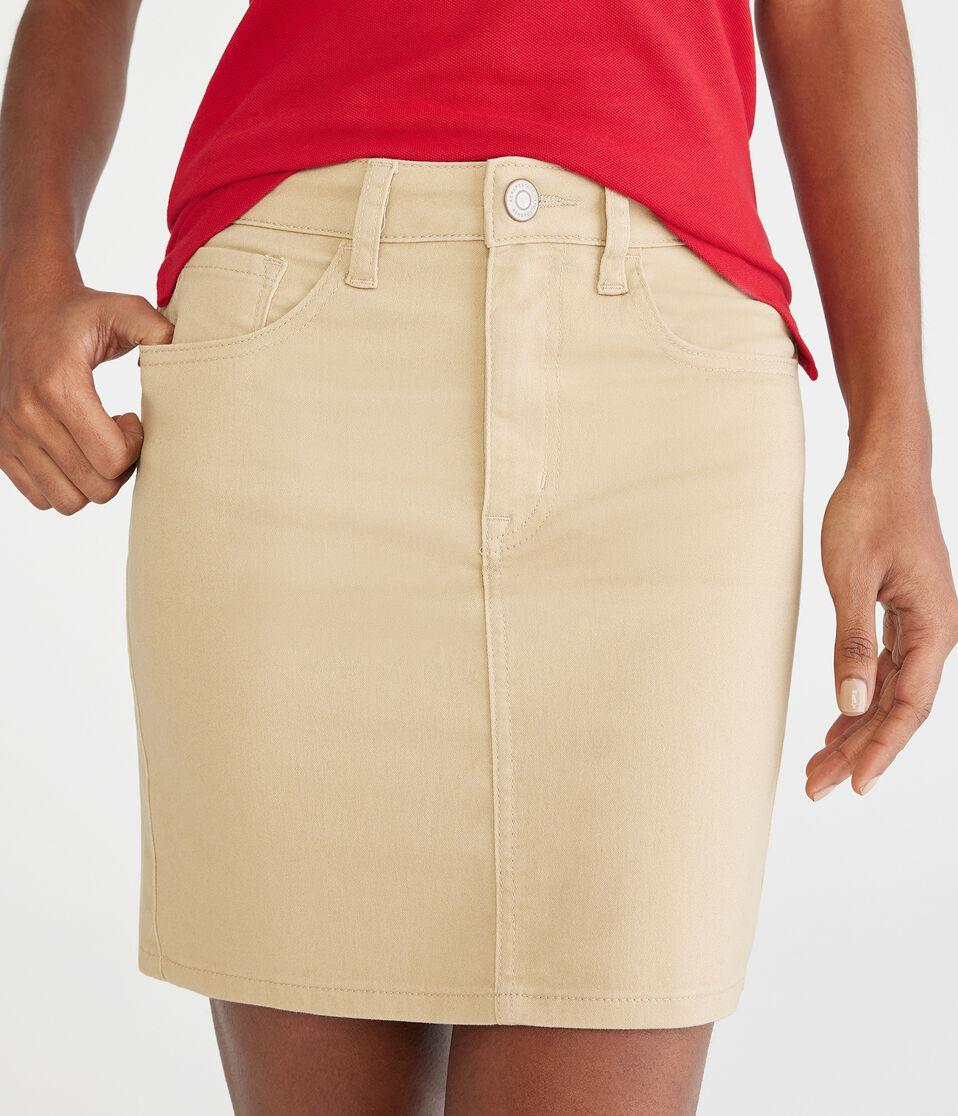 Aéropostale High-Waisted 16" Uniform Skirt Summer Tan