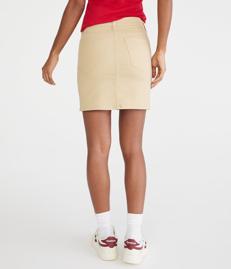 Aéropostale High-Waisted 16" Uniform Skirt Summer Tan