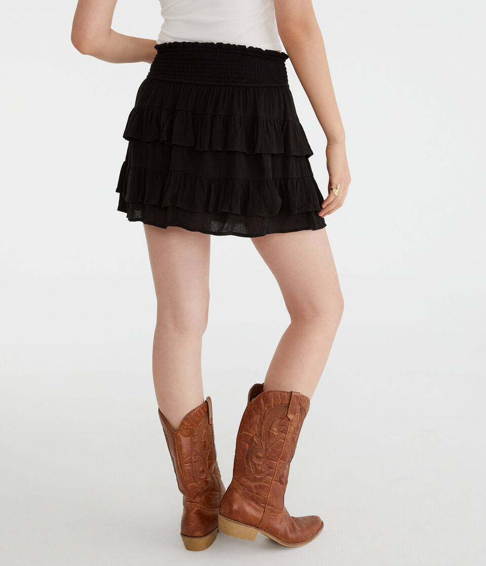 Aéropostale High-Waisted Ruffled Flippy Skort Black Fox