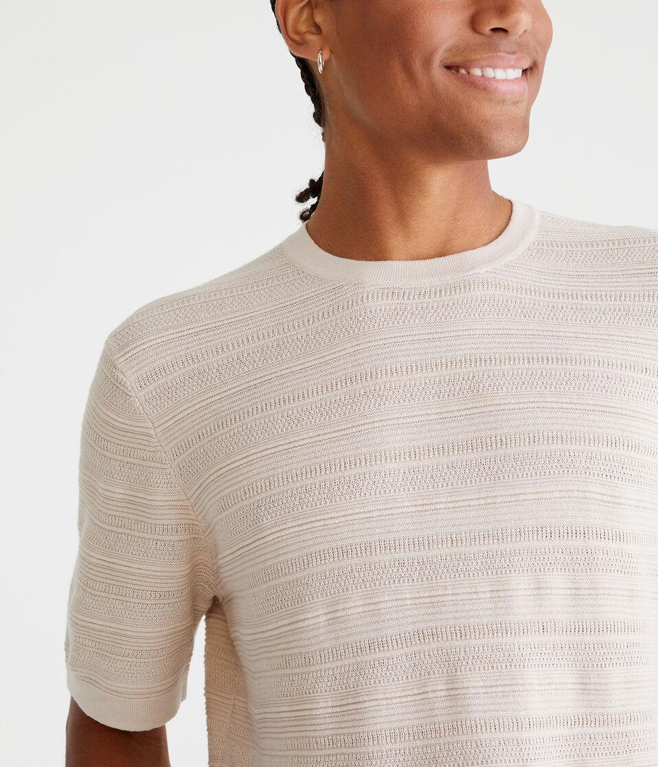 Aéropostale Horizontal Textured Stripe Sweater Tee Bungalow
