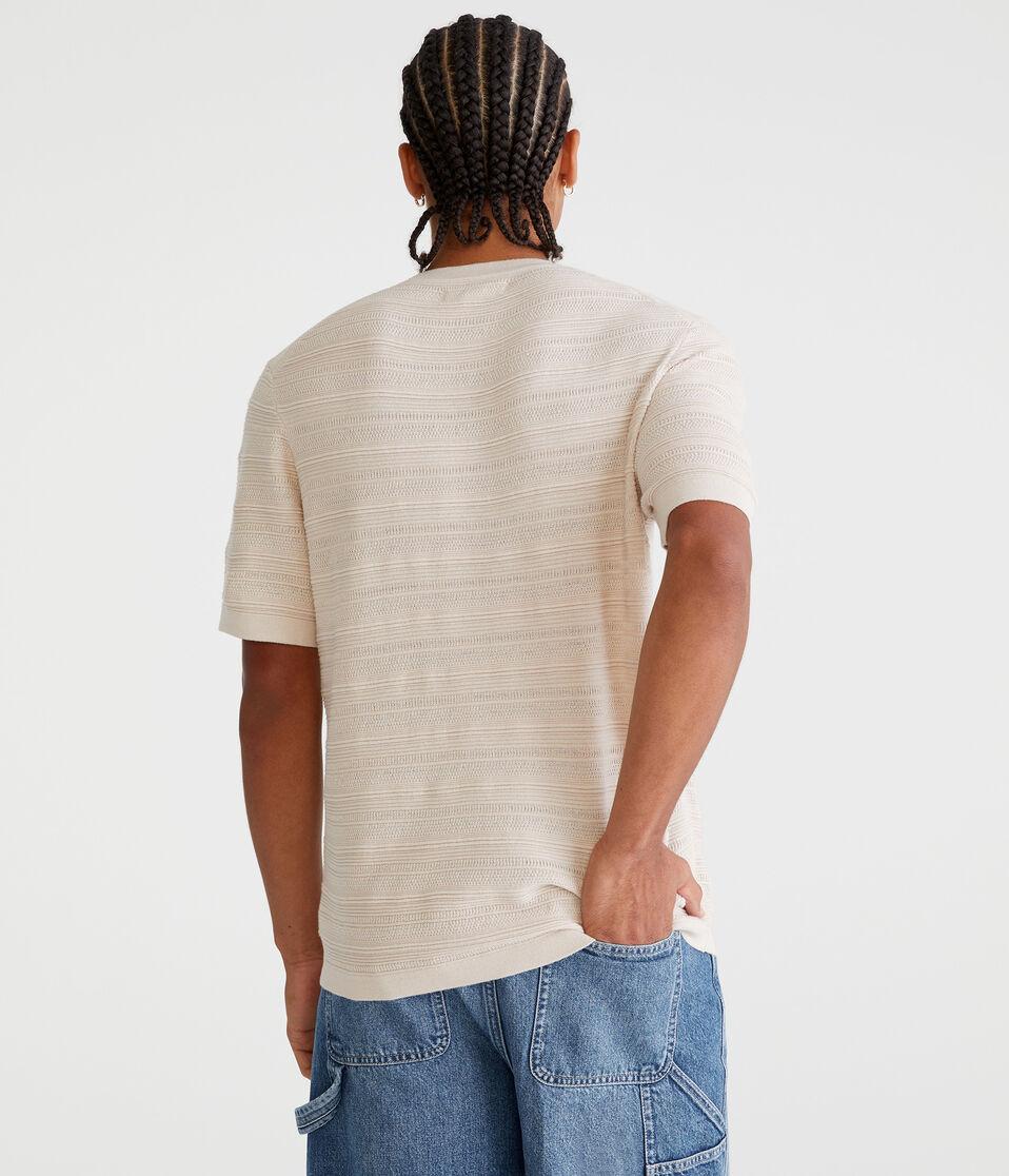 Aéropostale Horizontal Textured Stripe Sweater Tee Bungalow