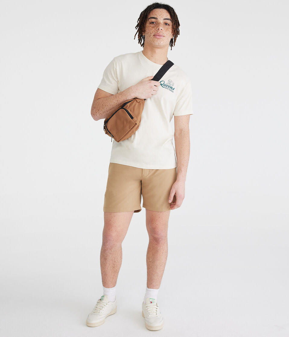 Aéropostale Hybrid Flat-Front Shorts 7" Toasted Almond