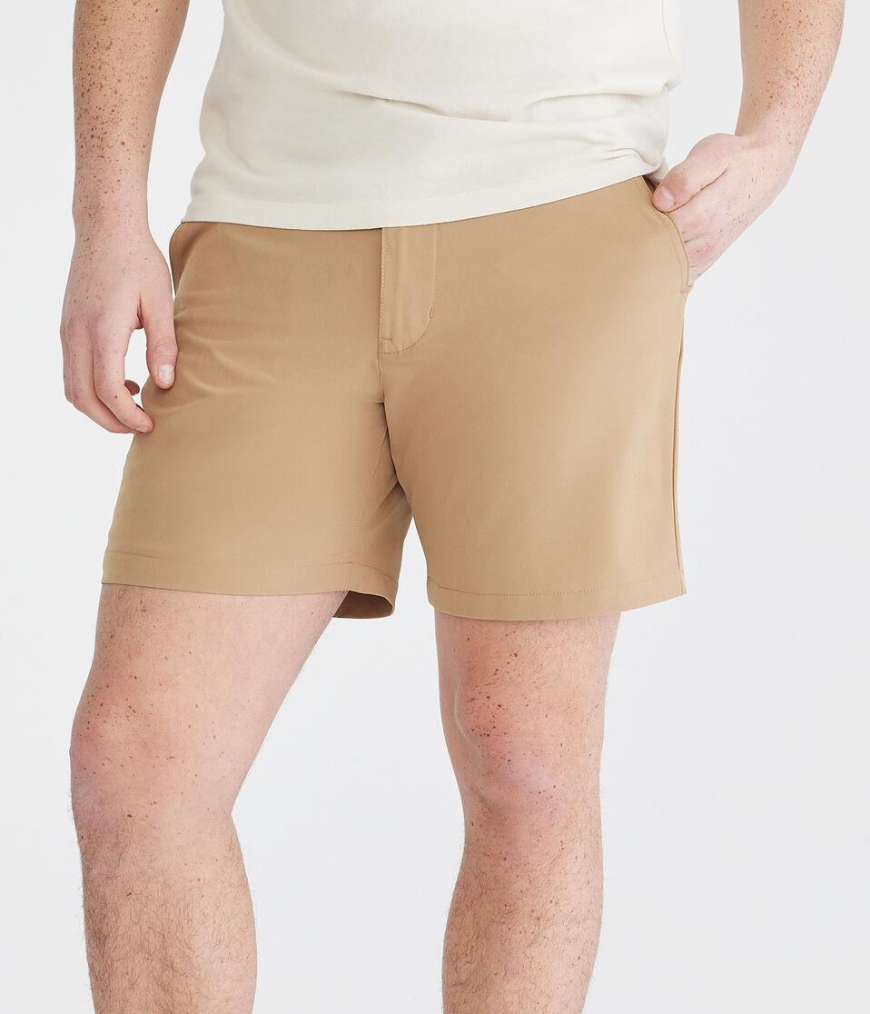 aéropostale Hybrid Flat-Front Shorts 7" toasted almond