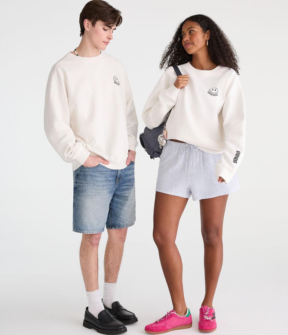 Aéropostale Kind People Essentials Crew Sweatshirt Cream