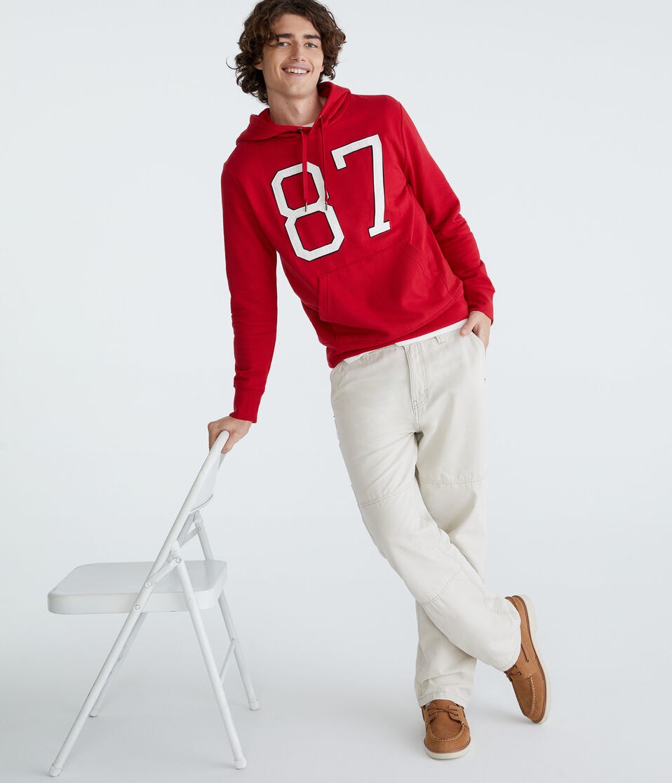 Aéropostale Large 87 Heritage Pullover Hoodie Vinyl Red