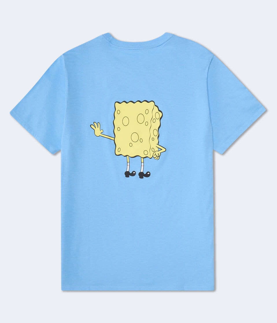 Aéropostale Leaning SpongeBob Relaxed Graphic Tee Blue