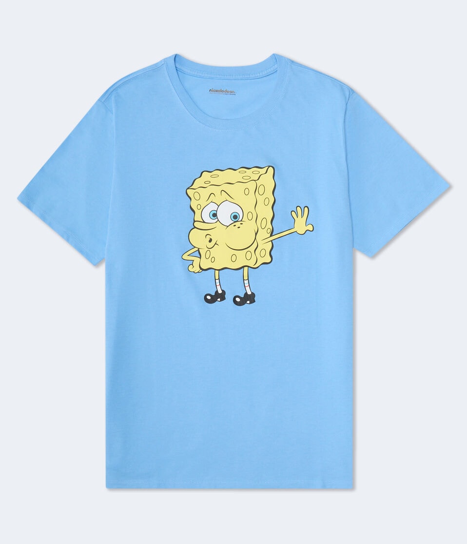 aéropostale Leaning SpongeBob Relaxed Graphic Tee blue