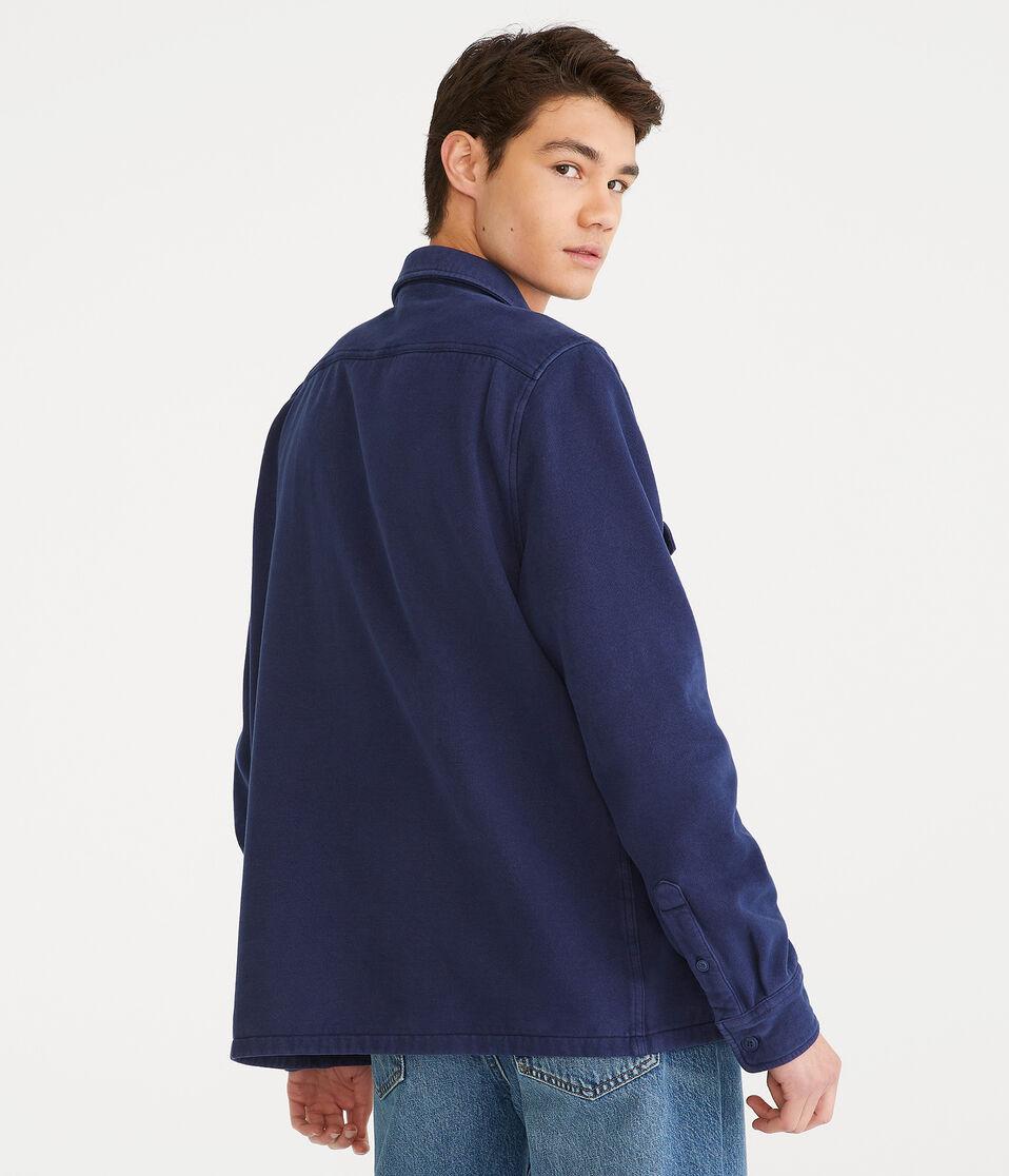 Aéropostale Long Sleeve Fleece Overshirt Naval Blue