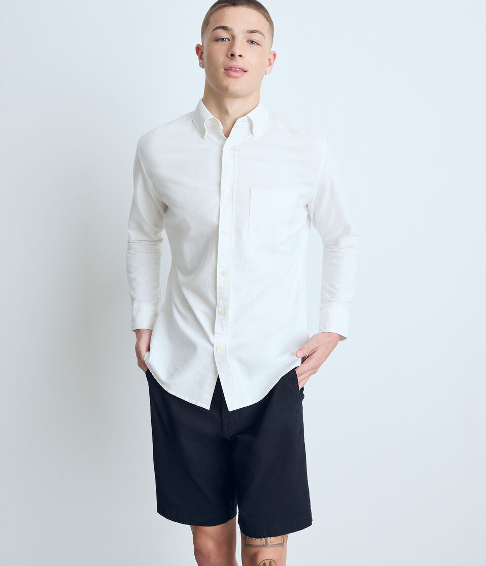 aéropostale Long Sleeve Oxford Uniform Shirt bleach