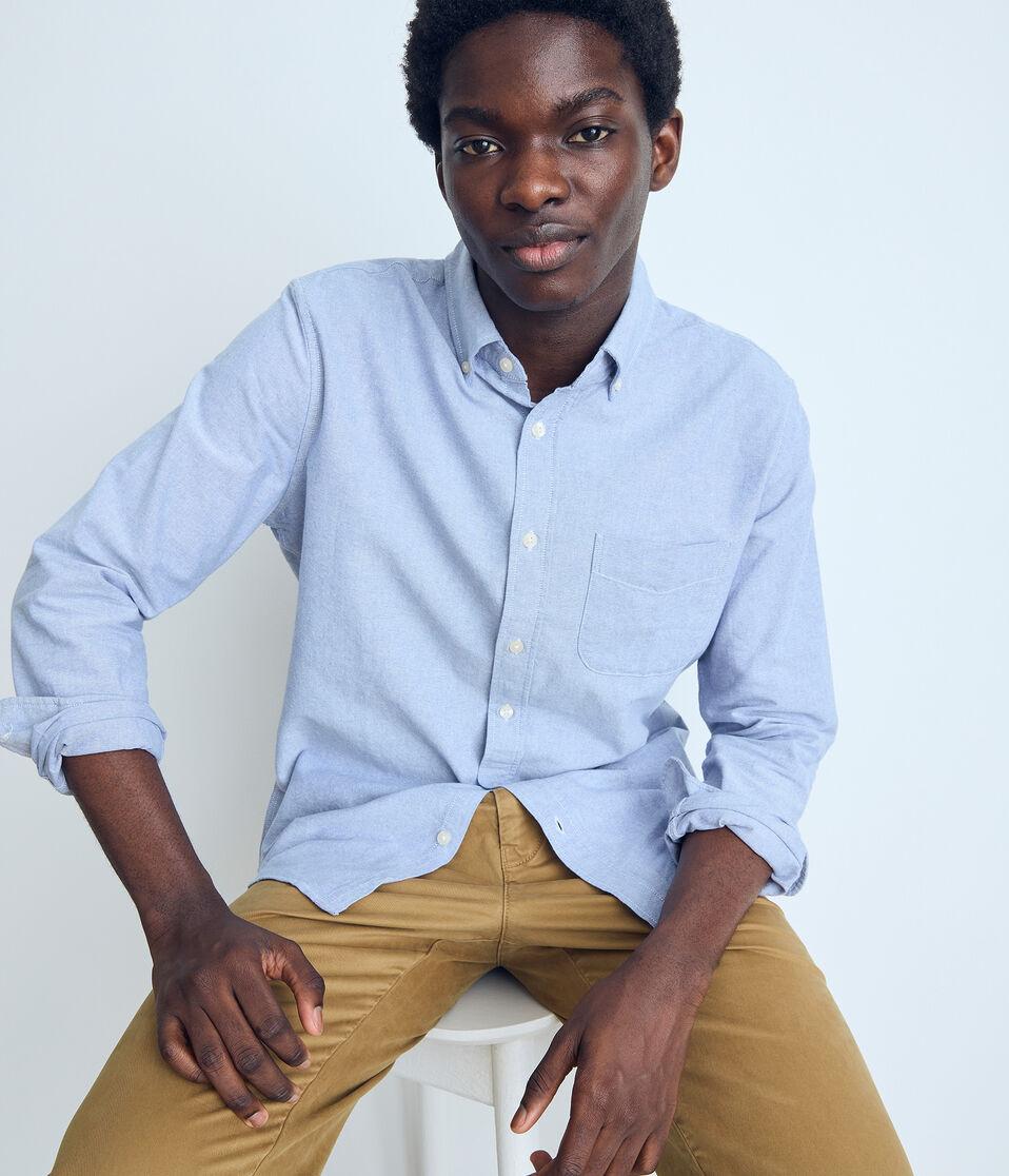 aéropostale Long Sleeve Oxford Uniform Shirt blue orchid