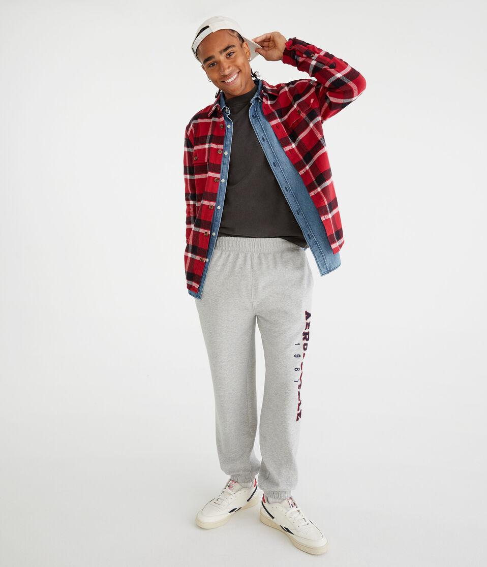 Aéropostale Long Sleeve Plaid Flannel Overshirt Red